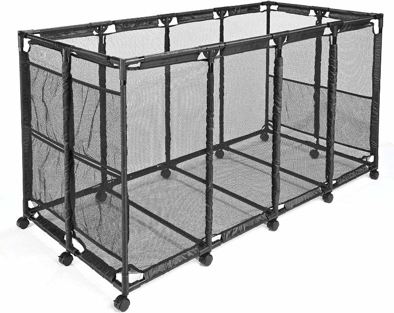 Photo 1 of  48"x30"x34" Mesh Pool Storage Bin XX-Large Pool Float Storage Organizer Rolling Cart for Pool Toys Balls Float Container
