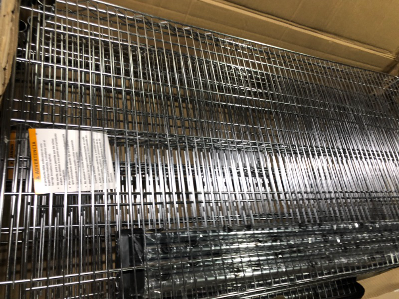 Photo 4 of 6-Tier Commercial Grade Heavy Duty Steel Wire Shelving Unit in Chrome (48 in. W x 72 in. H x 24 in. D)