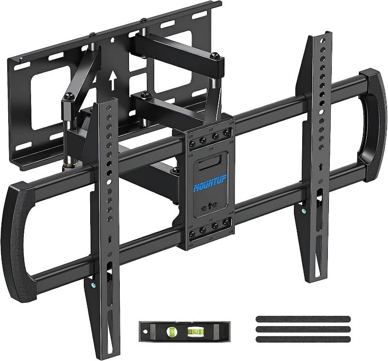 Photo 1 of MOUNTUP TV Wall Mount, TV Mount Swivel and Tilt Full Motion for Most 42-82 Inch Flat Curved TVs, Wall Mount TV Bracket with Articulating Arm, Holds up to 100lbs Max VESA 600x400mm, Fits 12" 16" Studs