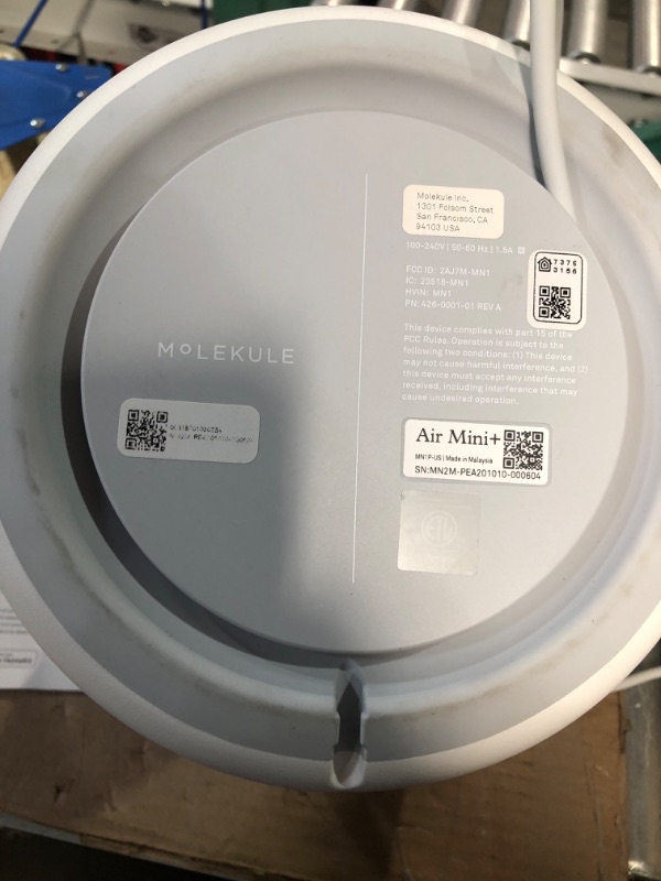 Photo 1 of (used) Molekule Air Mini+, Air Purifier for Small Home Rooms up to 250 sq. ft. with PECO-HEPA Tri-Power Filter for Smoke, 