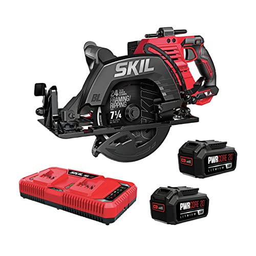 Photo 1 of (Missing the batteries and battery charger) SKIL 2x20V PWR CORE 20 XP Brushless 7-1/4” Rear Handle Circular Saw Kit Includes 