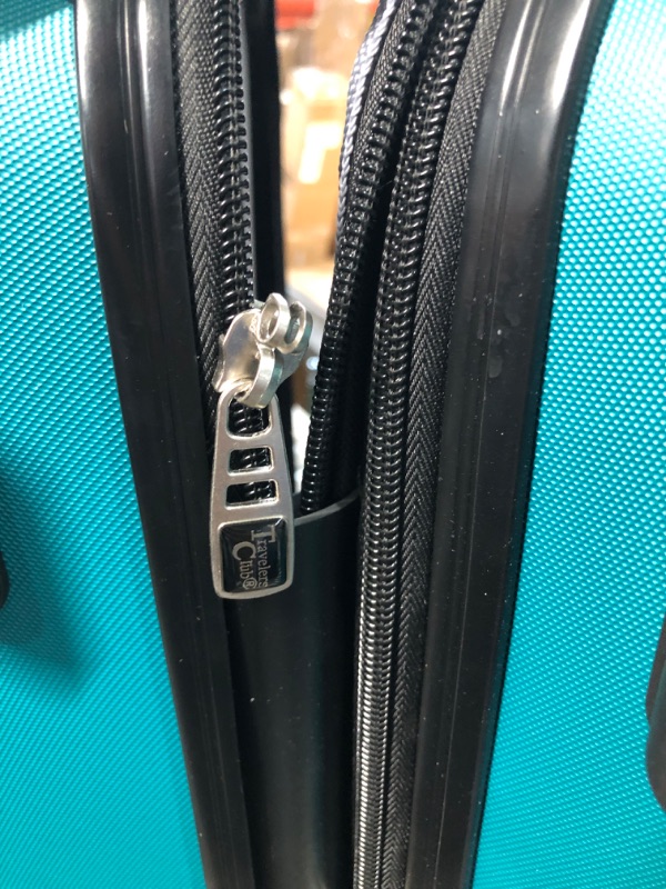 Photo 5 of **Damaged Zipper) Travelers Club Chicago Hardside Expandable Spinner Luggages, Teal, 20" Carry-On