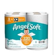 Photo 1 of Angel Soft® Toilet Paper, 8 Mega Rolls : 32 Regular Rolls, 2-Ply Bath Tissue, 320 Sheets per Roll, 8 Count, White (Pack of 1) 