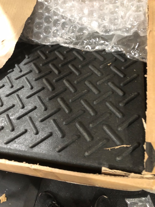 Photo 1 of Kiviynay Rubber Curb Ramp 19.6" × 19.6" × 6" Heavy Duty Portable Threshold Ramp Industrial Grade Rubber Ramp for Cars, Wheelchairs, Scooter, Bike, Motorcycle, Trucks, Pets (1 PC)