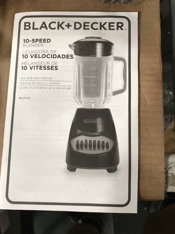 Photo 4 of **SEE NOTES**
BLACK+DECKER Crush Master 10-Speed Blender, Black, BL2010BP