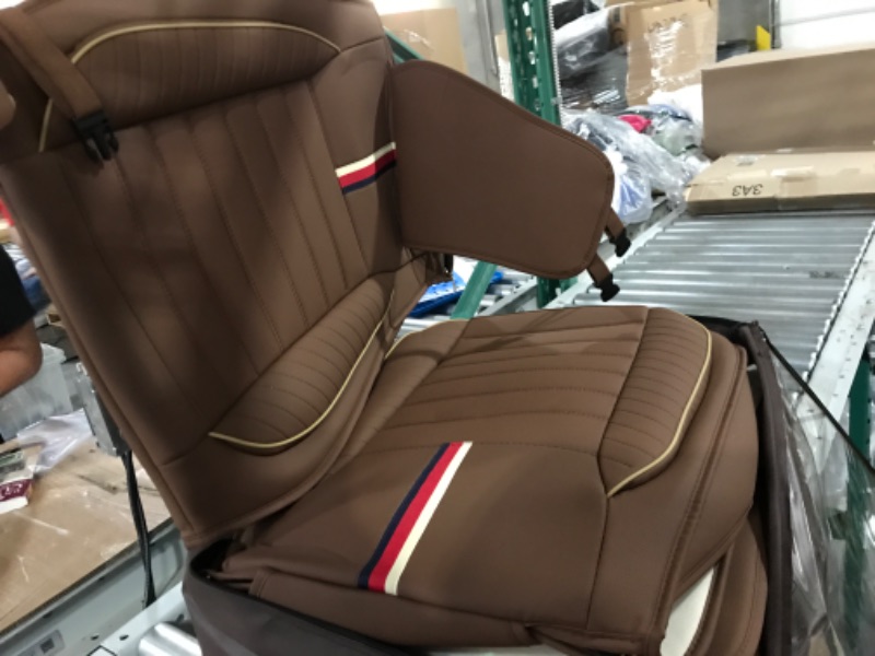 Photo 4 of OASIS AUTO Car Seat Covers Accessories Full Set Premium Nappa Leather Cushion Protector Universal Fit BROWN