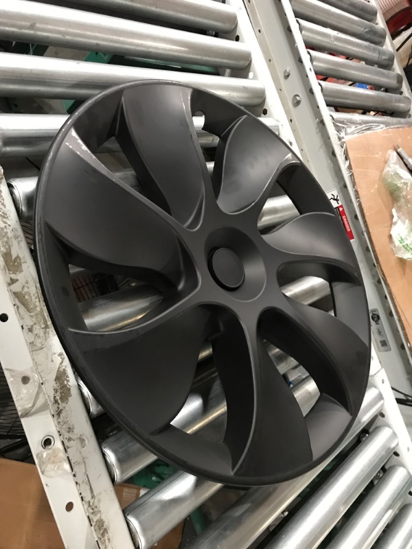 Photo 1 of XINFOOB Tesla Model Y Wheel 19-Inch Hub Cap Replacement ABS Cover Set of 2 Matte Black
