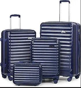 Photo 1 of USED - Coolife Luggage Suitcase 3 Piece Set expandable (only 28”) ABS+PC Spinner suitcase with TSA Lock carry on 20 in 24in 28in (navy)