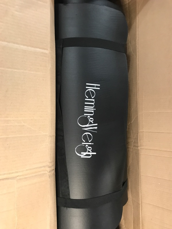 Photo 4 of **Prev Open see pic **HemingWeigh 1 inch Thick Yoga Mat, Extra Thick, Non Slip Exercise Mat for Indoor and Outdoor Use, Black