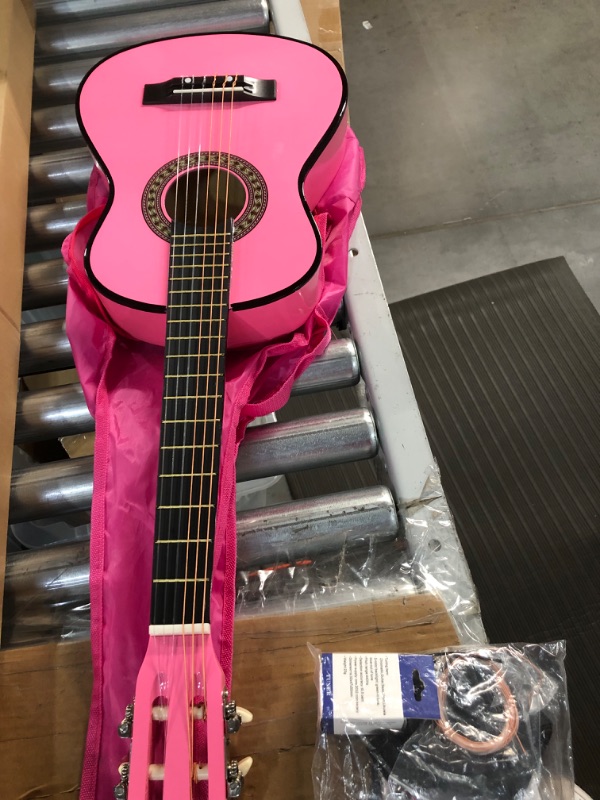 Photo 7 of *PREV OPEN SEE PIC**30" Wood Classical Guitar with Case and Accessories for Kids/Girls/Boys/Beginners Pink