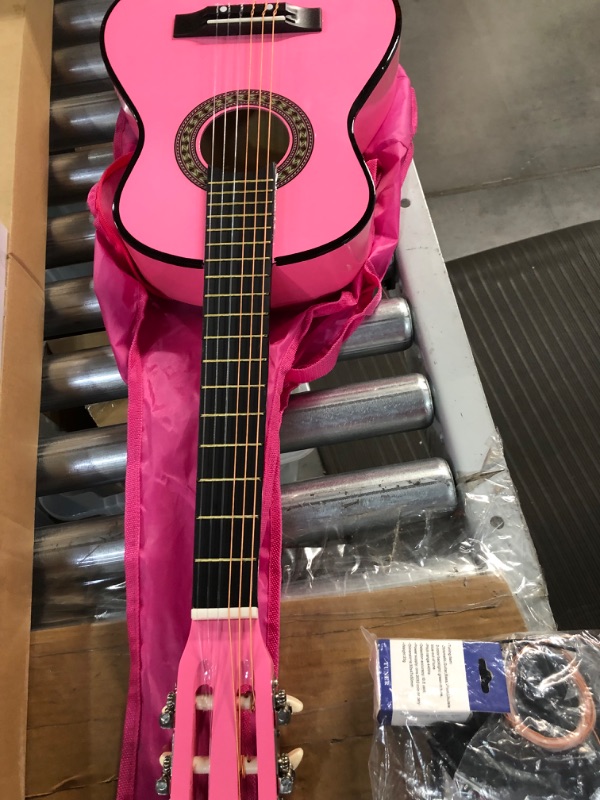 Photo 5 of *PREV OPEN SEE PIC**30" Wood Classical Guitar with Case and Accessories for Kids/Girls/Boys/Beginners Pink