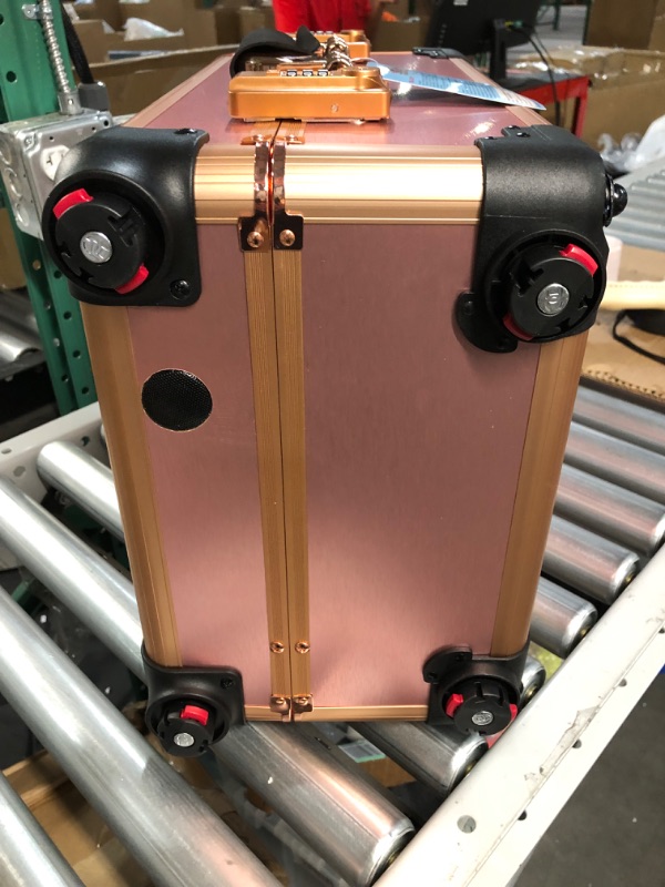 Photo 6 of *SEE NOTES* Jula Vance Medium Makeup Train Case, rose gold