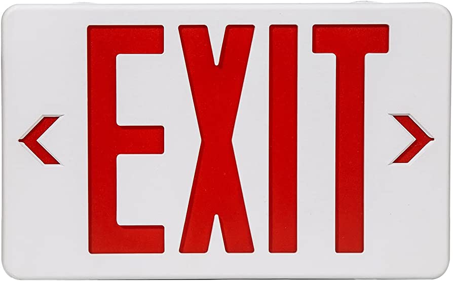 Photo 1 of TANLUX Red Exit Sign, LED Emergency Exit Light