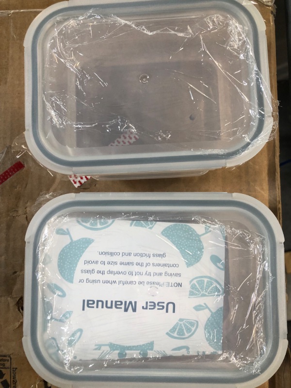 Photo 1 of Bayco 10 Pack Glass Meal Prep Containers, Glass Food Storage Containers with Lids, Airtight Glass Lunch Bento Boxes, BPA-Free & Leak Proof (10 lids & 10 Containers) - Grey Gray