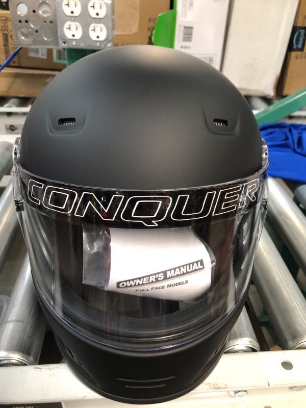 Photo 3 of Conquer Snell SA2020 Full Face Auto Racing Helmet Black Large