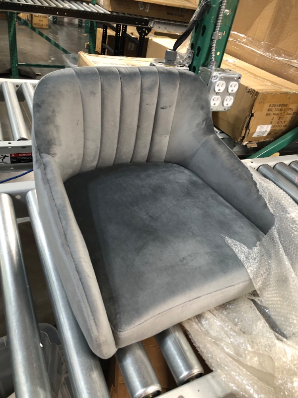 Photo 1 of Fefances Bar Stools Counter Height Bar Stool Velvet Swivel Bar Stools Height Adjustable with Black Metal Base Gray Grey