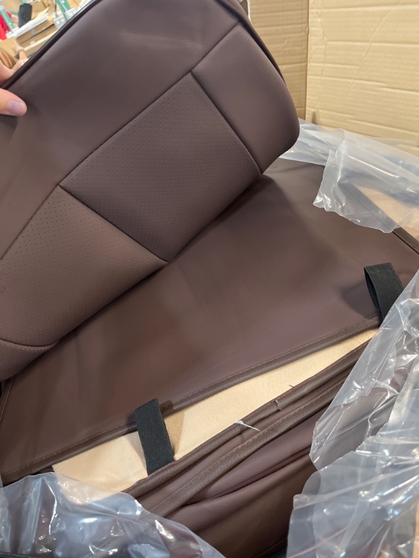Photo 2 of Coverado Silverado Seat Covers, Waterproof Leather Auto Seat Protectors Custom Fit Full Set- Brown