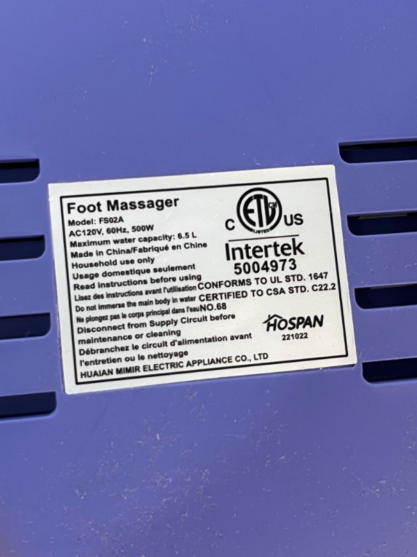 Photo 2 of HOSPAN Collapsible Foot Spa - Purple