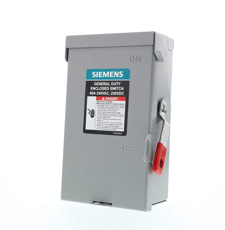 Photo 1 of 
SIEMENS 2P 60A 240V General Duty Safety Switch Outdoor, Non-Fusible