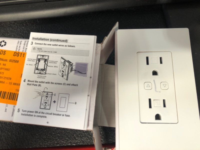 Photo 2 of 15 Amp 120-Volt Smart Tamper Resistant White Duplex Outlet Powered by Hubspace