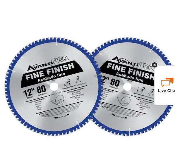 Photo 1 of 12 in. x 80-Tooth Fine Finish Circular Saw Blade (2-Pack)