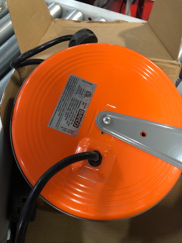 Photo 2 of 30 ft. 16/3 Heavy-Duty Retractable Extension Cord Reel with 3-Outlets