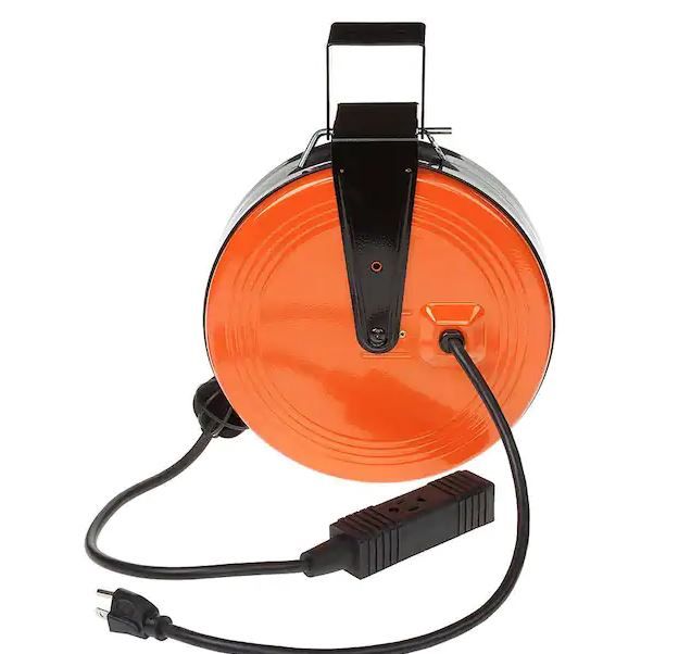 Photo 1 of 30 ft. 16/3 Heavy-Duty Retractable Extension Cord Reel with 3-Outlets