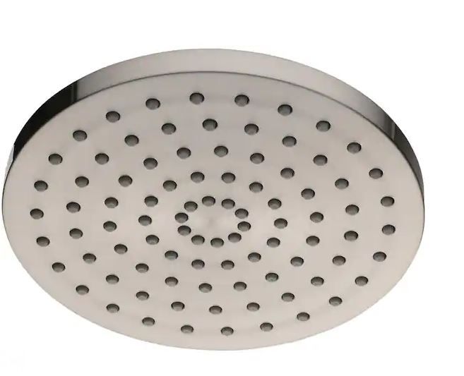 Photo 2 of 1-Spray 8 in. Single Wall Mount Fixed Shower Head in Brushed Nickel