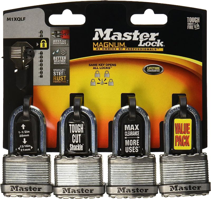 Photo 1 of **See Note**
MASTER LOCK Company M1XQLF 4PK 1-3/4 MAG LG Padlock, 1 Pack/NO KEY