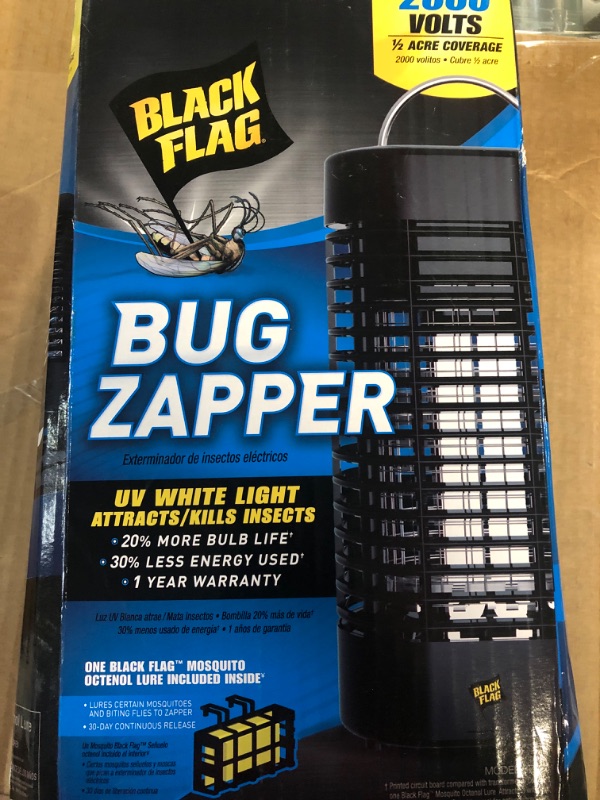 Photo 3 of **SEE NOTES**
2000-Volt 1/2 acre Bug Zapper Insect Killer, Includes Black Flag Mosquito Octenol Lure
