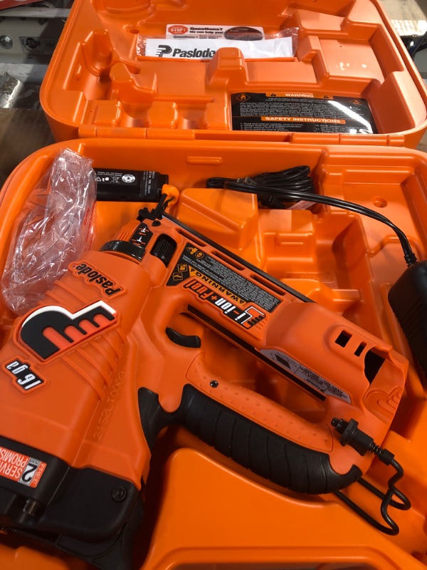 Photo 1 of Paslode, Cordless Finish Nailer,16 Gauge Angled, Battery and Fuel Cell Powered, No Compressor Needed