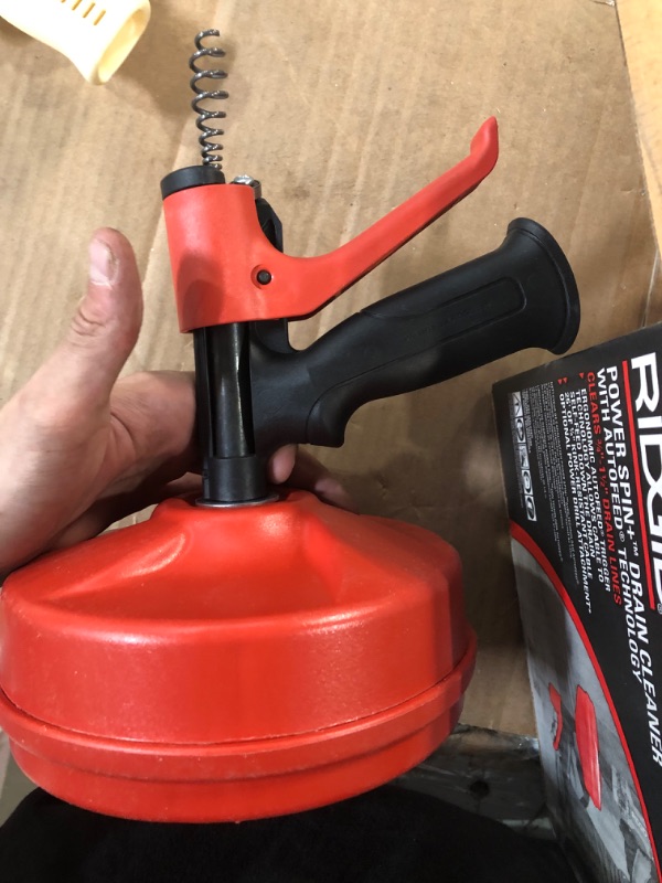 Photo 3 of [New] RIDGID 57043 Drain Cleaner, Power Spin+ / Red