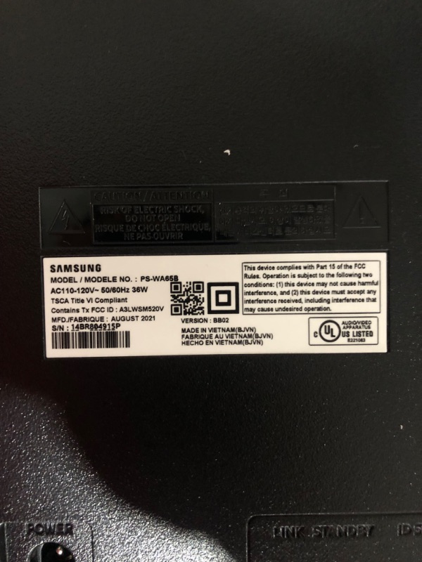 Photo 6 of **SUBWOOFER ONLY FOR PARTS** SAMSUNG w/Dolby 5.1 DTS Virtual:X, Bass Boosted, Built-in Center Speaker, Bluetooth Multi Connection, Voice Enhance & Night Mode, Subwoofer Included