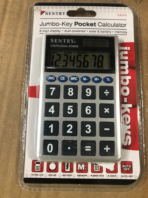 Photo 2 of Sentry CA279 Jumbo-Key Pocket Standard Function Calculator