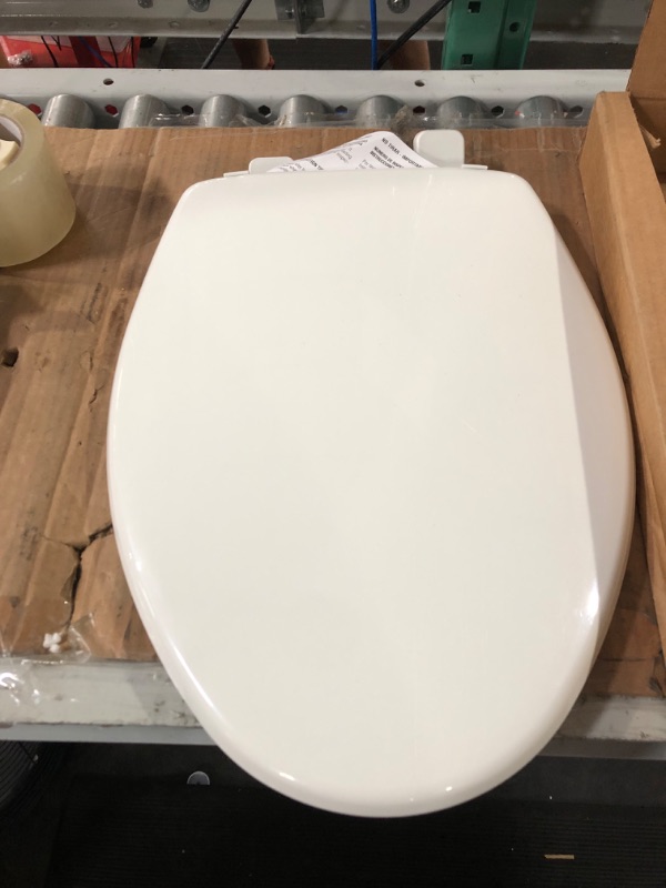 Photo 2 of *STOCK PHOTO FOR REFERENCE* Bemis 1500EC 390 Toilet Seat with Easy Clean & Change Hinges, Elongated, Cotton White 