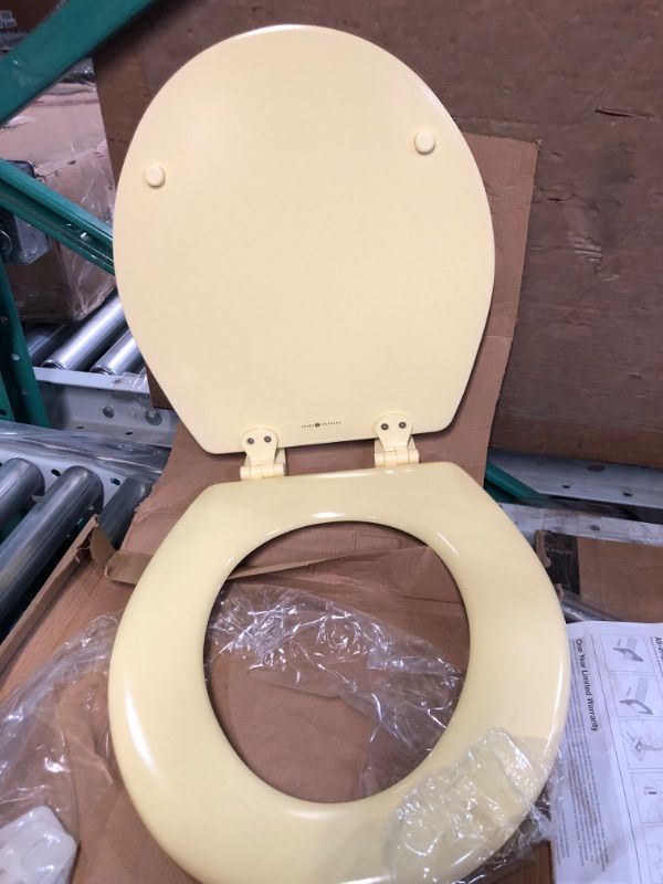 Photo 2 of ***SCRATCHES - SEE NOTES***
Comfort Seats C3B4R250 Deluxe Molded Wood Toilet Seat, Round, Citron Yellow