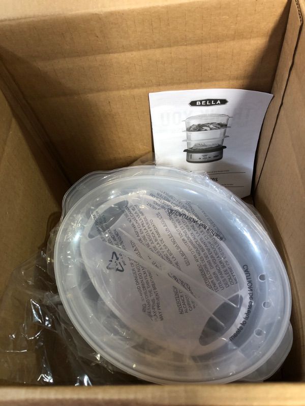 Photo 3 of *DOES NOT TURN ON** *PARTS ONLY**
BELLA 9.5 QT Triple Tier Digital Food Steamer, Stainless Steel 