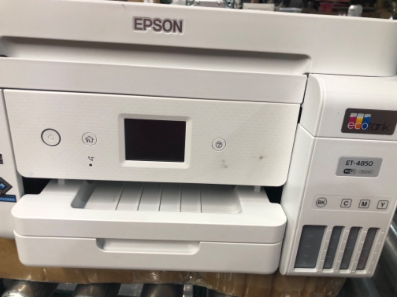 Photo 3 of Epson EcoTank ET-4850 Wireless All-in-One Cartridge-Free Supertank Printer with Scanner, Copier, Fax, ADF and Ethernet – The Perfect Printer Office - White, Medium W FAX/ADF/PRINT/COPY/SCAN