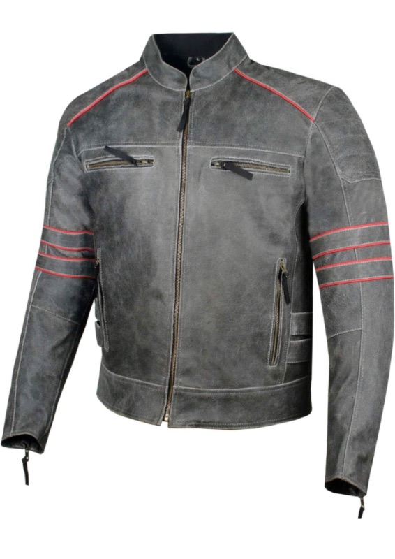 Photo 1 of Men's Brotherhood Classic Leather Motorcycle Jacket, Vintage Distres XXL