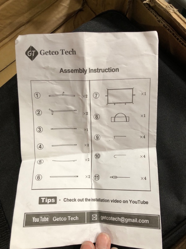 Photo 2 of **SCREEN IS DAMAGED**SOLD FOR PARTS**
 Projector Screen and Stand, 120 " 