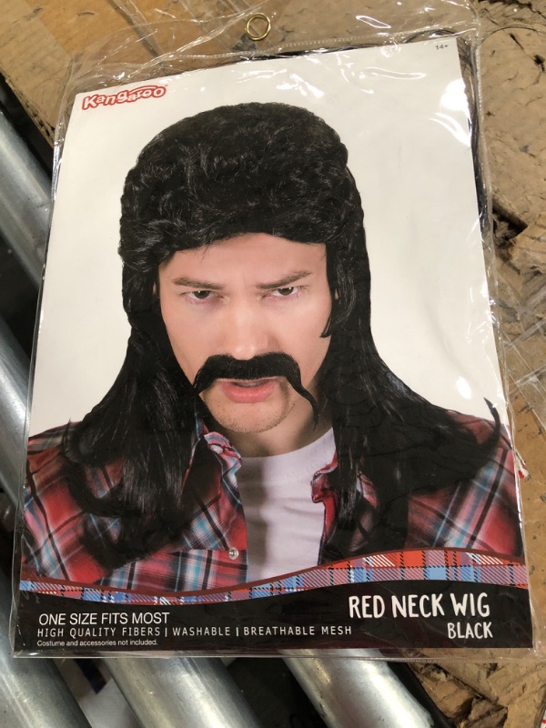 Photo 2 of Kangaroo Halloween Accessories - Red Neck Wig Black