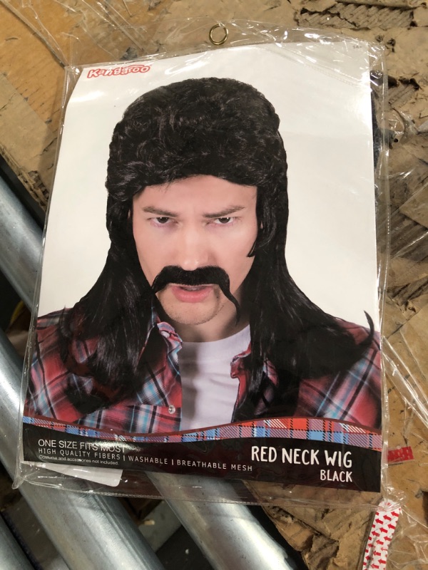 Photo 2 of Kangaroo Halloween Accessories - Red Neck Wig Black