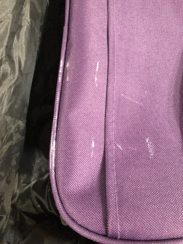 Photo 1 of USED Rockland Fashion Softside Upright Luggage Set, Purple, 2-Piece (14/19) 2-Piece Set (14/19) Purple Standard Packaging