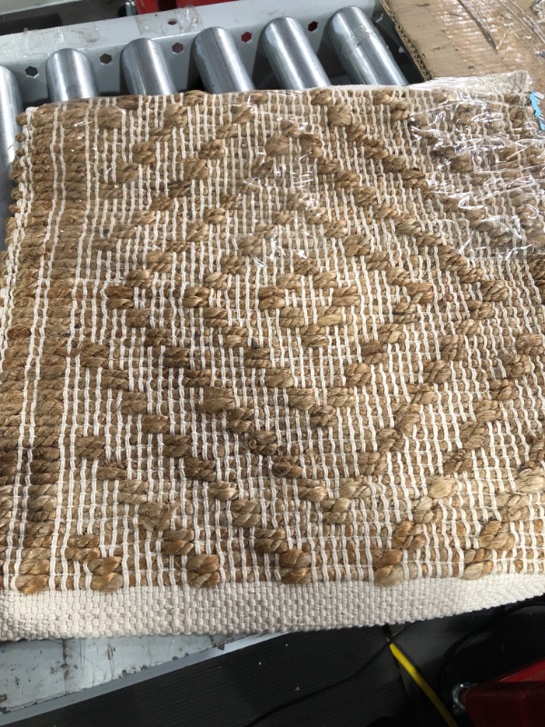 Photo 1 of *SEE NOTES* Angela Rose x Loloi Colton Collection CON-04 Natural / Ivory, Contemporary 18" x 18" Sample Rug Natural / Ivory 18" x 18" Sample