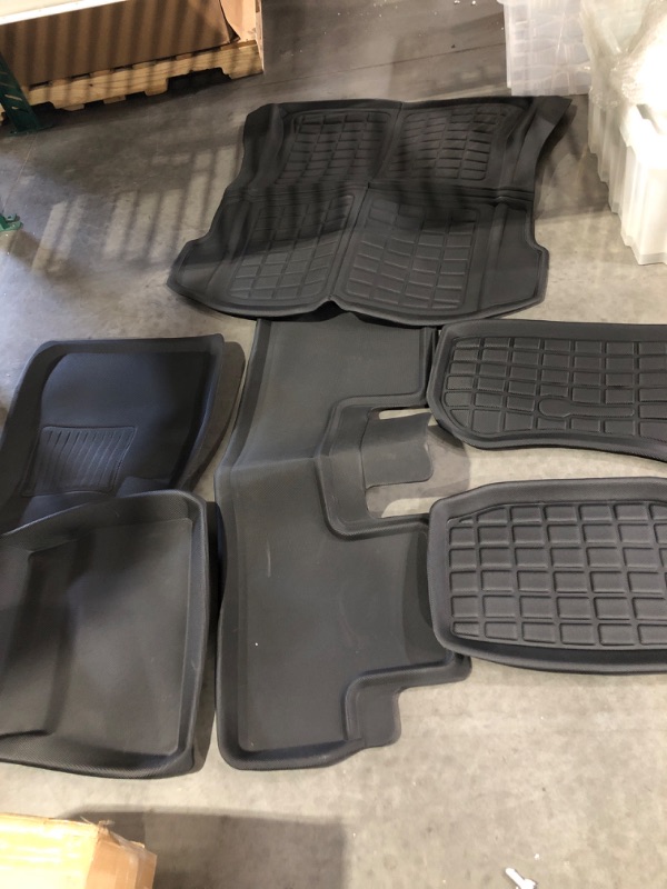 Photo 6 of Maysoo Tesla Model Y Floor Mats, Tesla Model Y 5-Seat 2020-2023 Accessories, All Weather Floor Mat Front Rear Cargo Liner Mat, Heavy Duty Floor Mats (Set of 6) Model Y floor mats (set of 6)