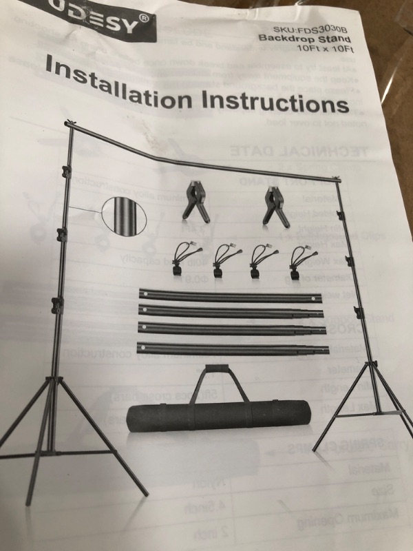 Photo 2 of FUDESY 10 x 10Ft Heavy Duty Adjustable Backdrop Stand with 14 Pack Clamps