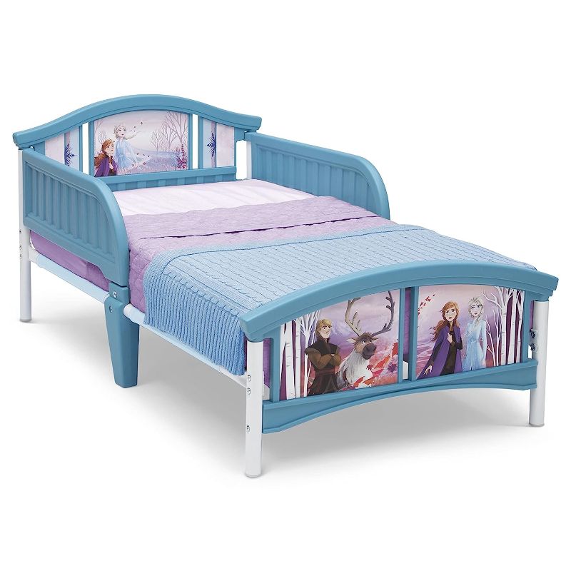 Photo 1 of *STOCK PHOTO REFERENCE ONLY, DOES NOT DEPICT CANOPY* - *MISSING STICKERS, SOLID COLOUR, SEE PHOTOS*
Delta Children Canopy Toddler Bed, ( 54.5"lx29.5" w x 51" h) Blue