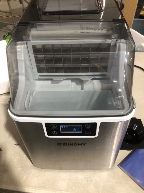 Photo 4 of (USED) Euhomy Ice Maker Machine Countertop, 2 Ways to Add Water,45Lbs/Day 24 Pcs Ready in 13 Mins, 9.92 x 14.17 x 14.61 inches Silver 