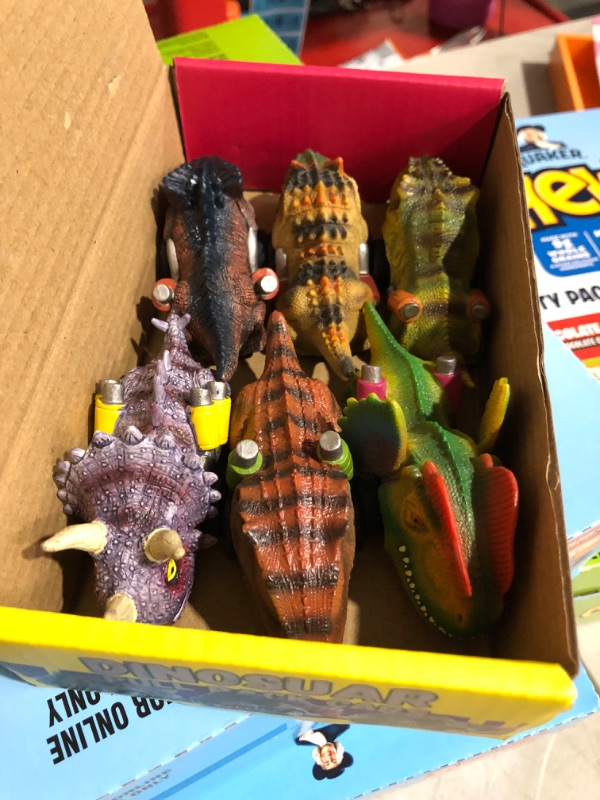 Photo 2 of DINOBROS Dinosaur Toys for Kids 3-5, Pull Back Dinosaur Cars (6 pack), 2 boxes