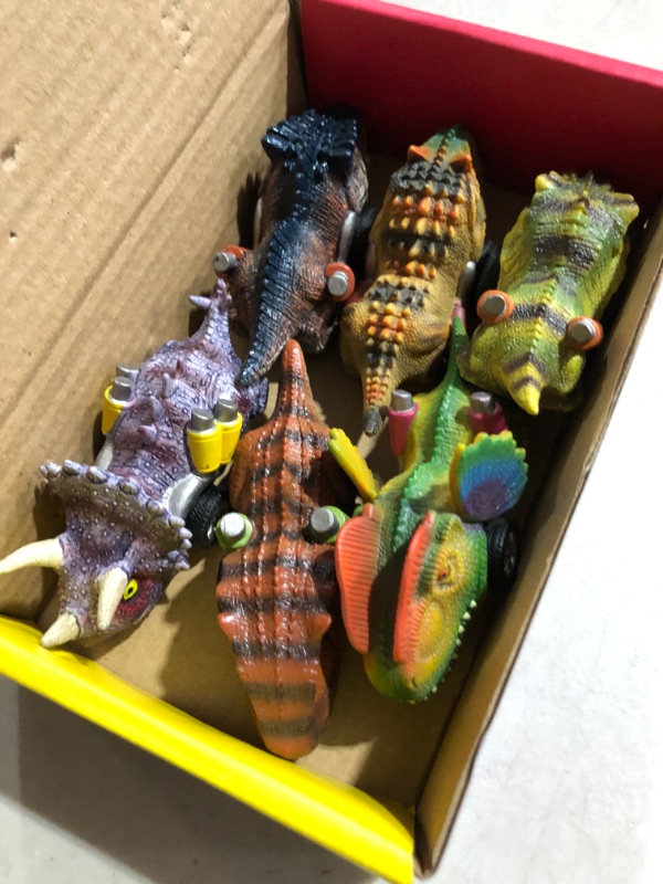 Photo 2 of DINOBROS Dinosaur Toys for Kids 3-5, Pull Back Dinosaur Cars (6 pack), 2 boxes